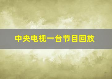 中央电视一台节目回放