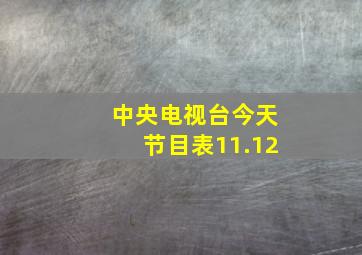 中央电视台今天节目表11.12