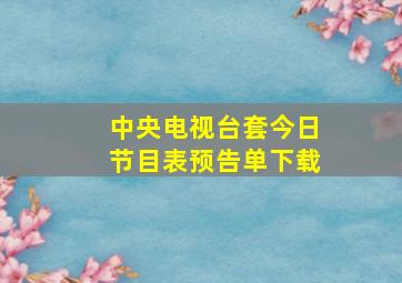 中央电视台套今日节目表预告单下载