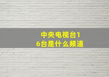 中央电视台16台是什么频道