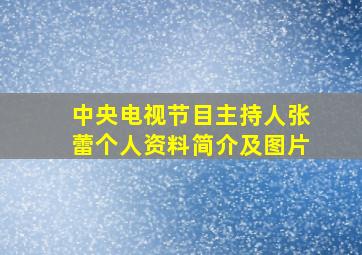 中央电视节目主持人张蕾个人资料简介及图片