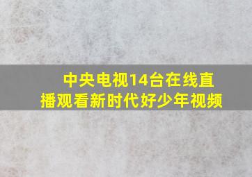 中央电视14台在线直播观看新时代好少年视频