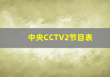 中央CCTV2节目表