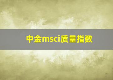 中金msci质量指数