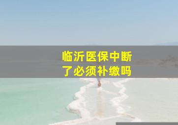 临沂医保中断了必须补缴吗