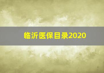 临沂医保目录2020