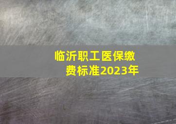 临沂职工医保缴费标准2023年