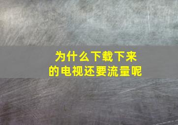 为什么下载下来的电视还要流量呢