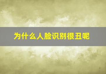 为什么人脸识别很丑呢