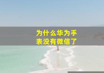 为什么华为手表没有微信了