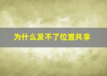 为什么发不了位置共享