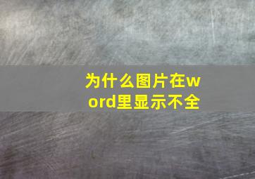 为什么图片在word里显示不全