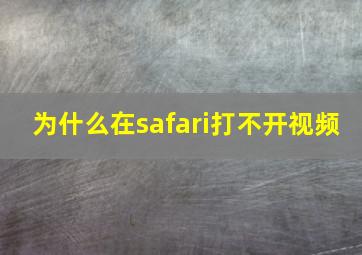 为什么在safari打不开视频