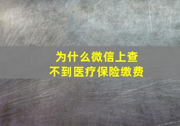 为什么微信上查不到医疗保险缴费