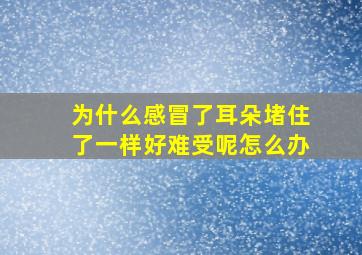 为什么感冒了耳朵堵住了一样好难受呢怎么办