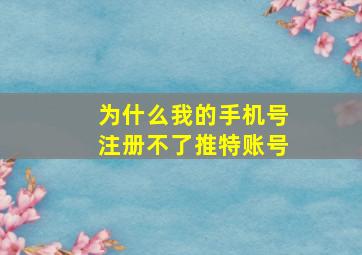 为什么我的手机号注册不了推特账号