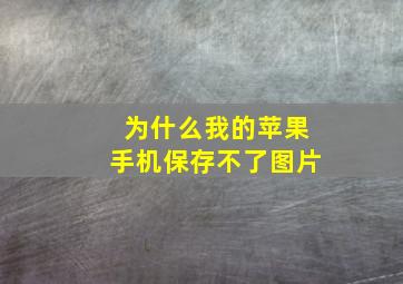 为什么我的苹果手机保存不了图片