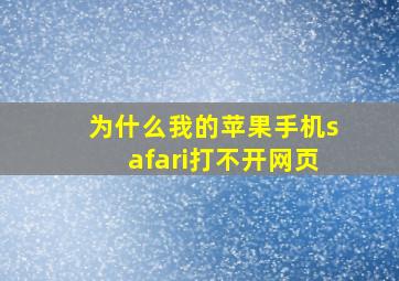 为什么我的苹果手机safari打不开网页