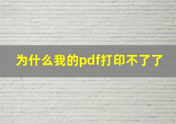 为什么我的pdf打印不了了