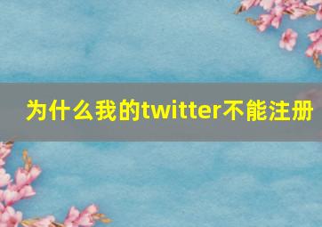 为什么我的twitter不能注册