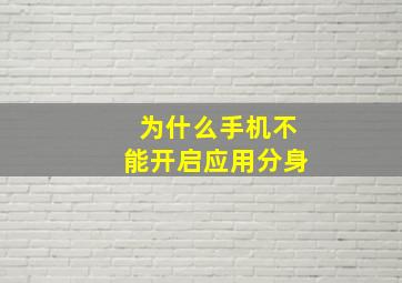 为什么手机不能开启应用分身