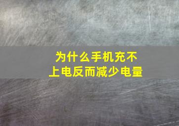 为什么手机充不上电反而减少电量