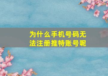 为什么手机号码无法注册推特账号呢