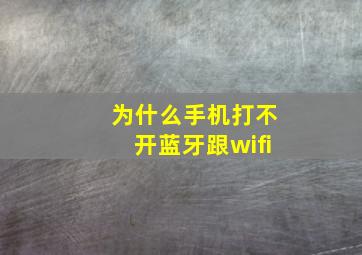 为什么手机打不开蓝牙跟wifi