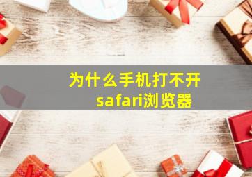 为什么手机打不开safari浏览器