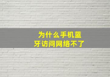 为什么手机蓝牙访问网络不了