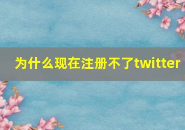 为什么现在注册不了twitter