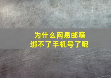 为什么网易邮箱绑不了手机号了呢