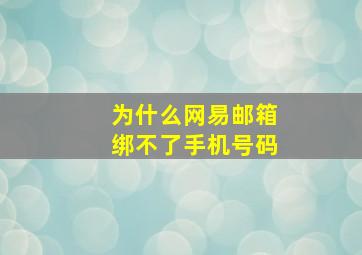 为什么网易邮箱绑不了手机号码