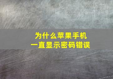 为什么苹果手机一直显示密码错误