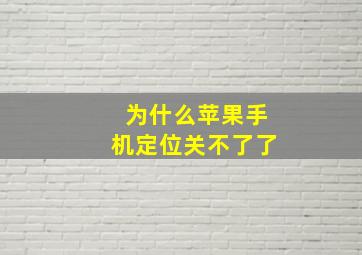 为什么苹果手机定位关不了了