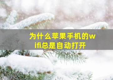 为什么苹果手机的wifi总是自动打开