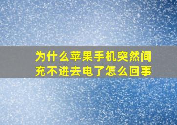 为什么苹果手机突然间充不进去电了怎么回事