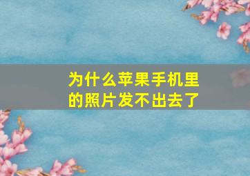 为什么苹果手机里的照片发不出去了