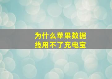 为什么苹果数据线用不了充电宝