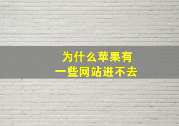 为什么苹果有一些网站进不去