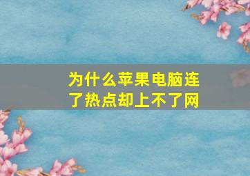 为什么苹果电脑连了热点却上不了网