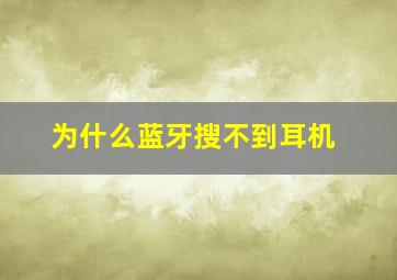 为什么蓝牙搜不到耳机