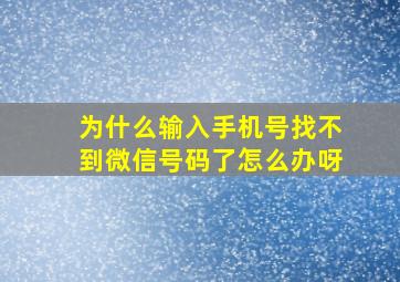 为什么输入手机号找不到微信号码了怎么办呀