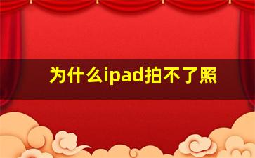 为什么ipad拍不了照