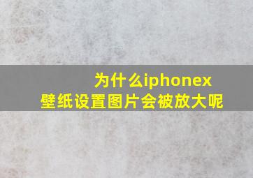 为什么iphonex壁纸设置图片会被放大呢