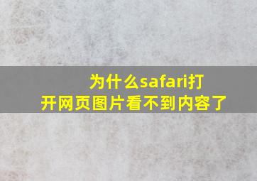 为什么safari打开网页图片看不到内容了