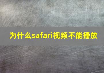 为什么safari视频不能播放