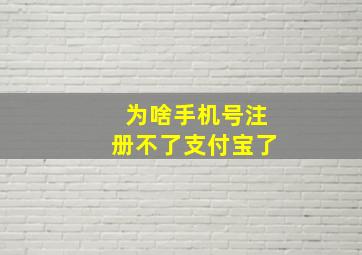 为啥手机号注册不了支付宝了