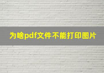 为啥pdf文件不能打印图片