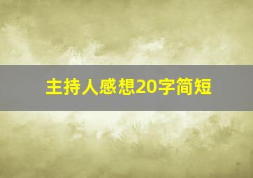 主持人感想20字简短